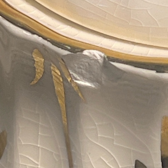 Vintage Sadler England 3147 P2 Teapot Crackle Glaze Gold Trim Cottagecore Chip - Picture 4 of 14